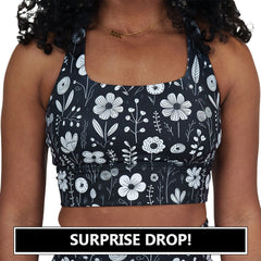 Longline Bra | Monochrome Meadow