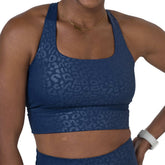 Longline Bra | Navy Leopard