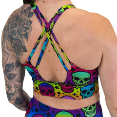 Longline Bra | Psychedelic Skulls