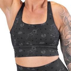 Longline Bra | Unicorn Skulls