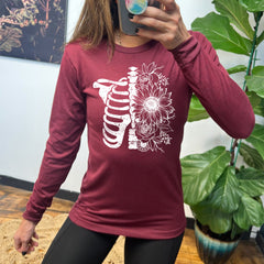 Long Sleeve Tee | Floral Ribcage