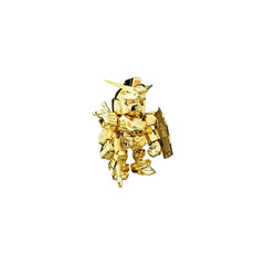 Gold robot toy on a white background