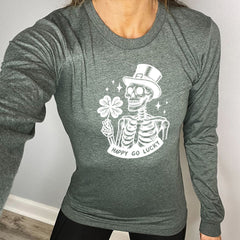 Long Sleeve Tee | Happy Go Lucky Skeleton