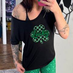 Lucky Checkered Shamrock | Slouchy Tee