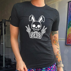 Peace Bunny Skeleton Shirt Unisex