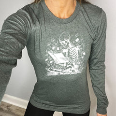 Long Sleeve Tee | Skeleton Reading