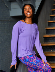 Long Sleeve Slouchy Tee | Purple