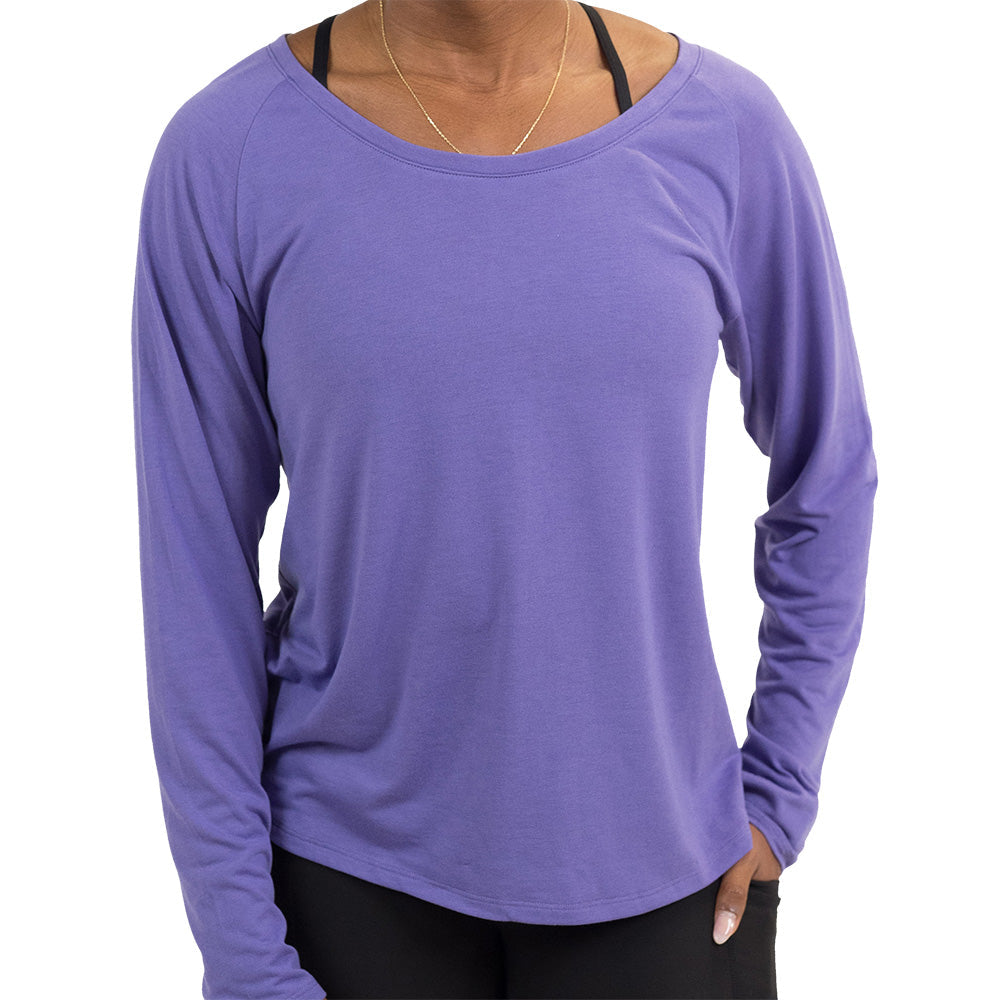 Long Sleeve Slouchy Tee | Purple
