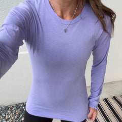 Long Sleeve Tee | Heather Dark Lavender