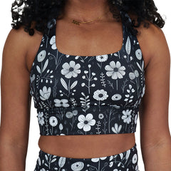 Longline Bra | Monochrome Meadow