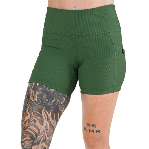 Shorts | Ribbed | Hunter Green