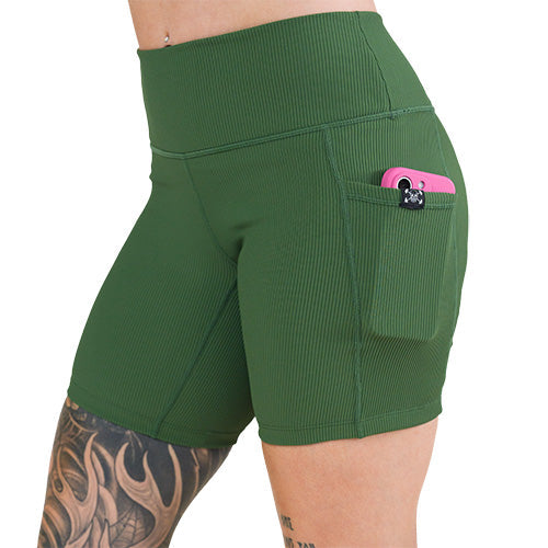 Shorts | Ribbed | Hunter Green