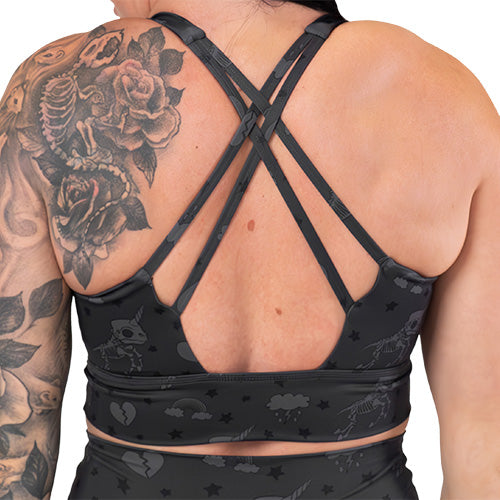 Longline Bra | Unicorn Skulls