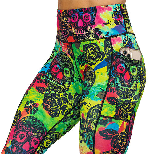 Tie Dye Skull Leggings