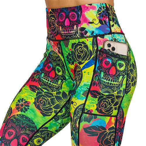 Tie Dye Skull Leggings