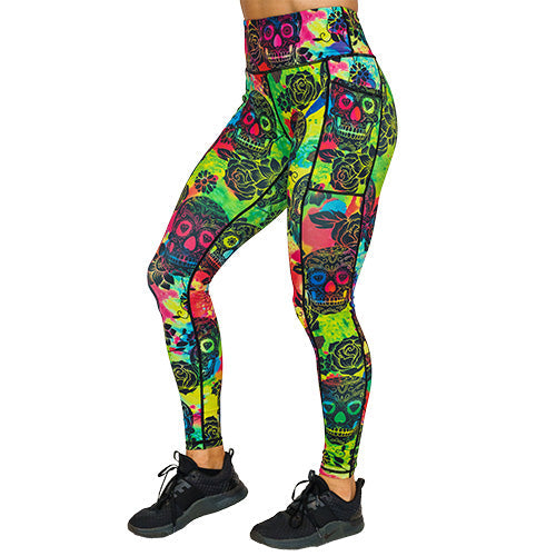 Tie Dye Skull Leggings