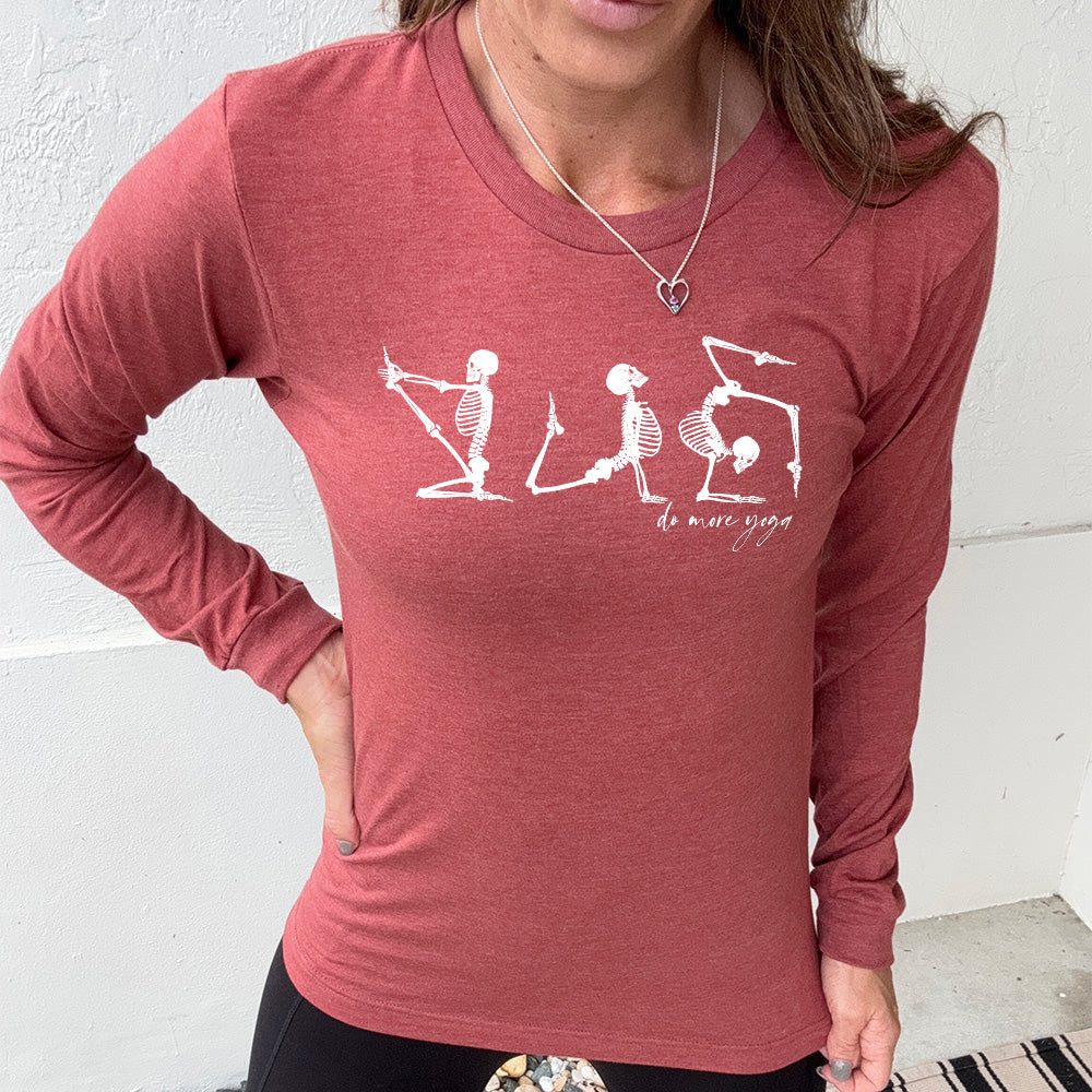 Long Sleeve Tee | Do More Yoga Skeletons