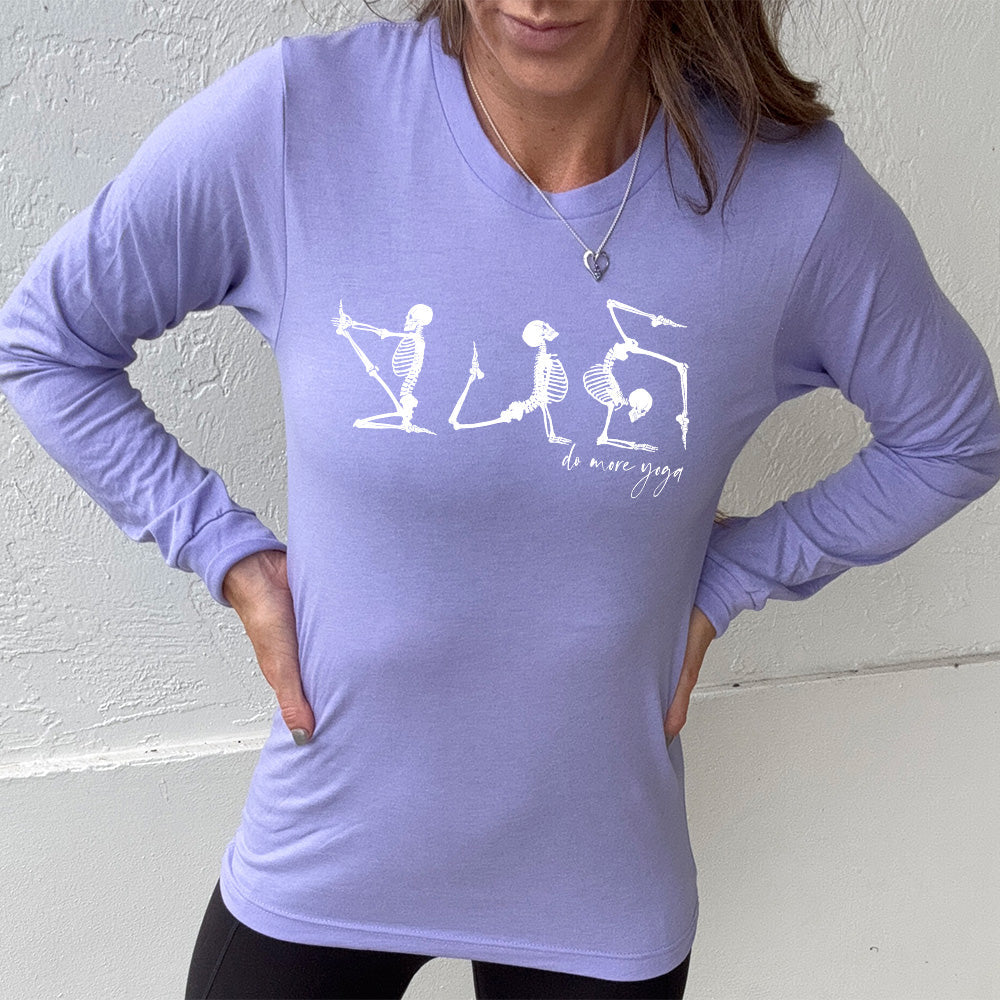 Long Sleeve Tee | Do More Yoga Skeletons