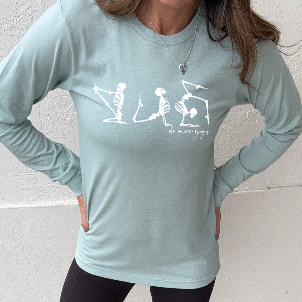 Long Sleeve Tee | Do More Yoga Skeletons