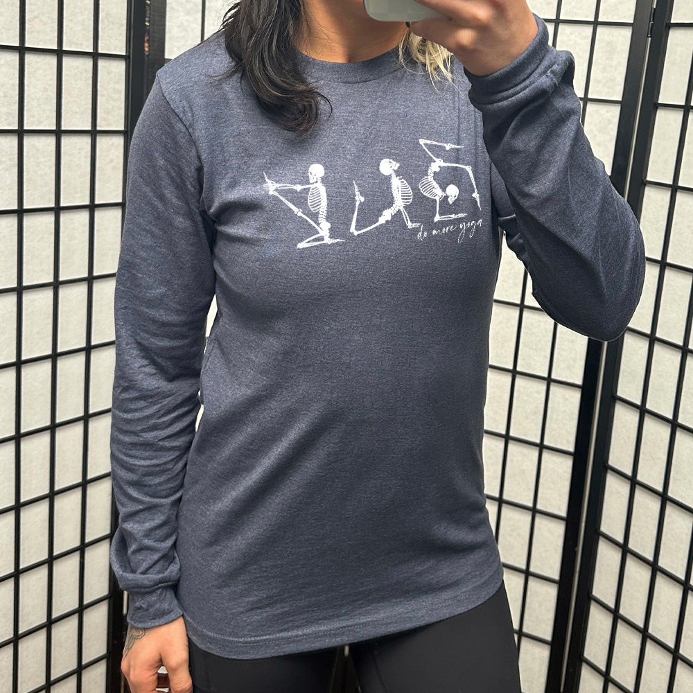 Long Sleeve Tee | Do More Yoga Skeletons