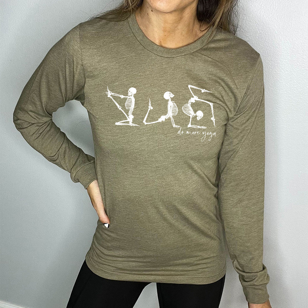Long Sleeve Tee | Do More Yoga Skeletons