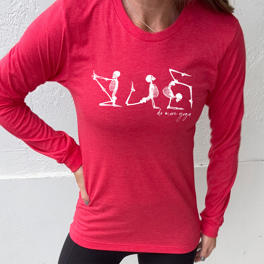 Long Sleeve Tee | Do More Yoga Skeletons