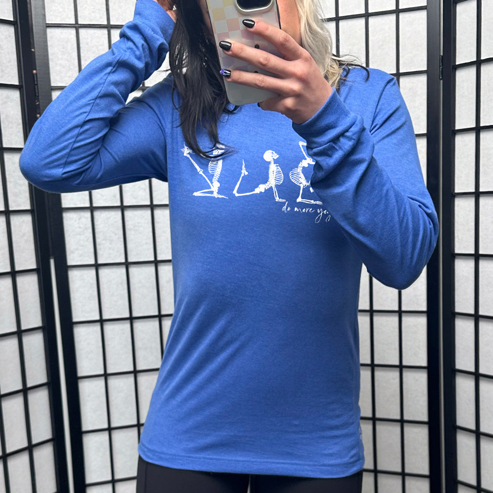 Long Sleeve Tee | Do More Yoga Skeletons