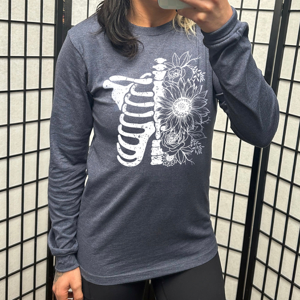Long Sleeve Tee | Floral Ribcage