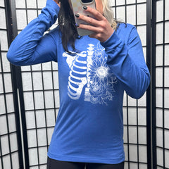 Long Sleeve Tee | Floral Ribcage