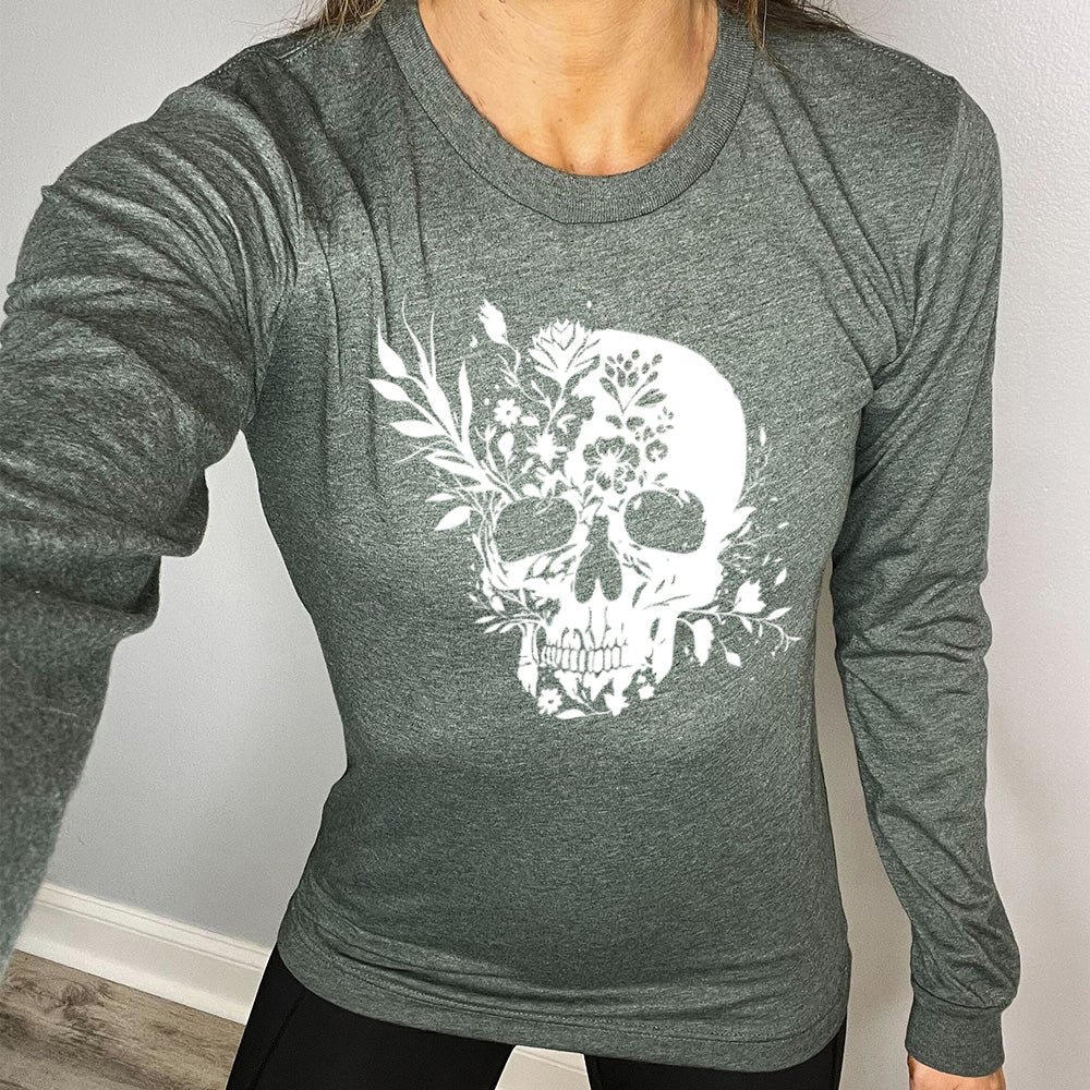 Long Sleeve Tee | Floral Skull