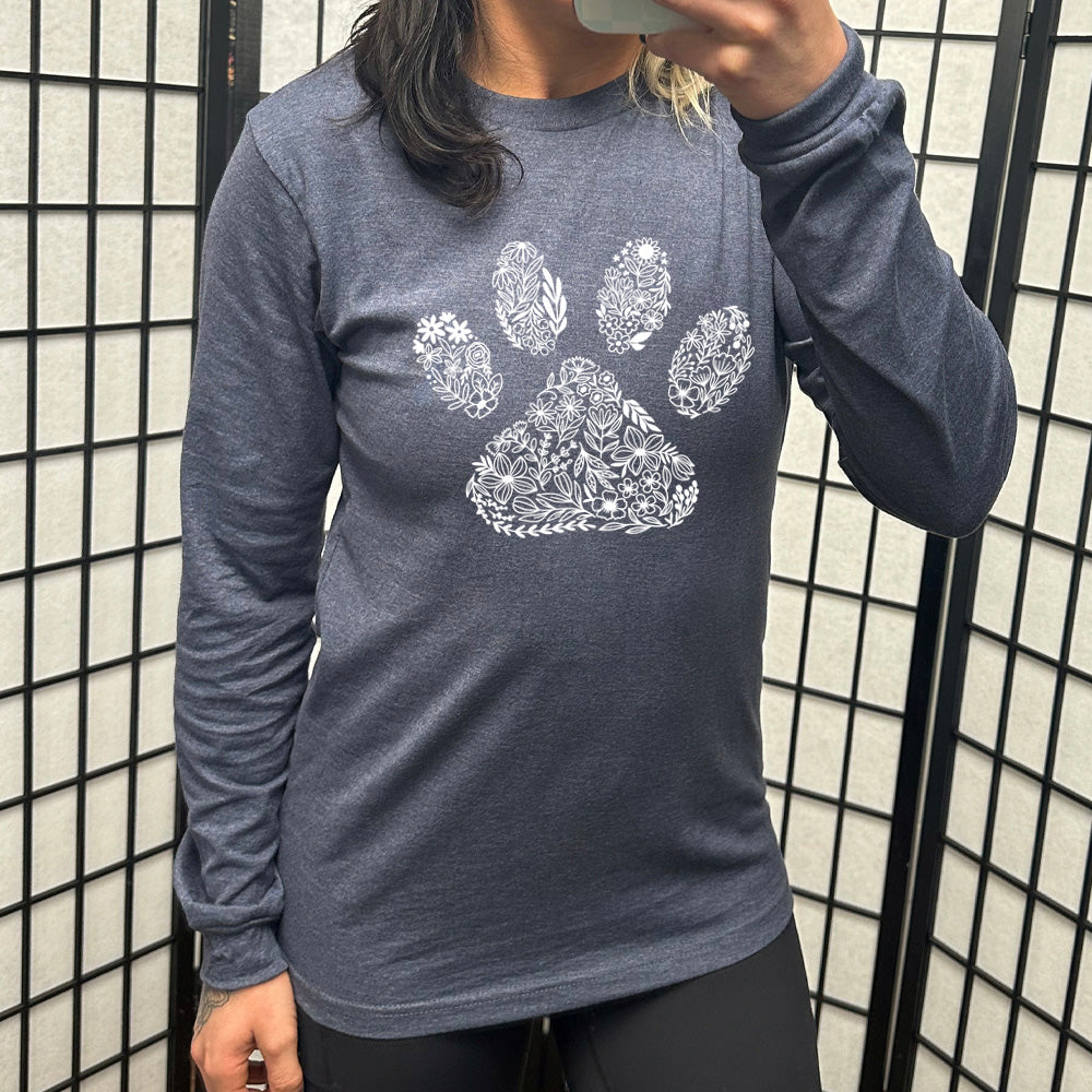 Long Sleeve Tee | Paw Floral Design