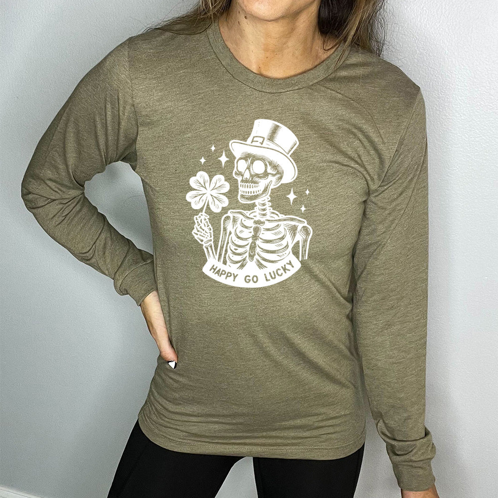 Long Sleeve Tee | Happy Go Lucky Skeleton