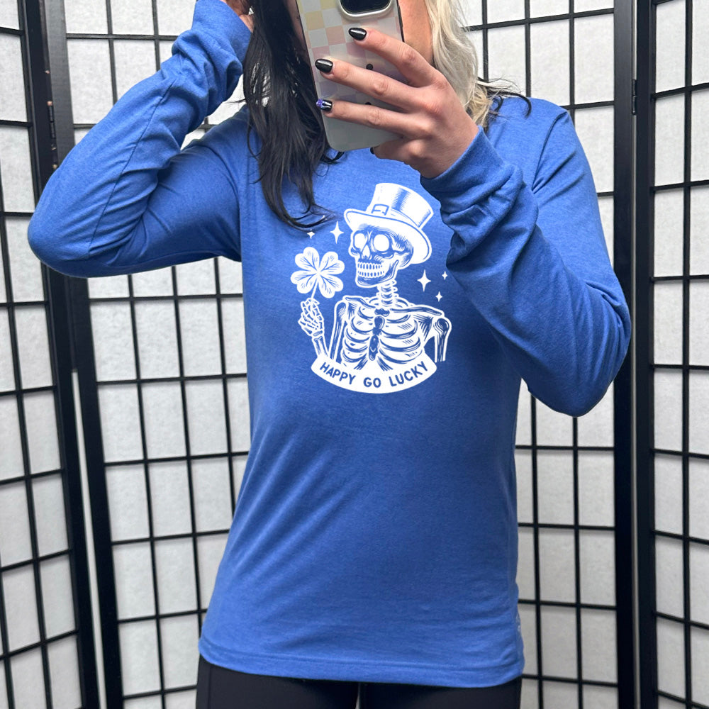 Long Sleeve Tee | Happy Go Lucky Skeleton