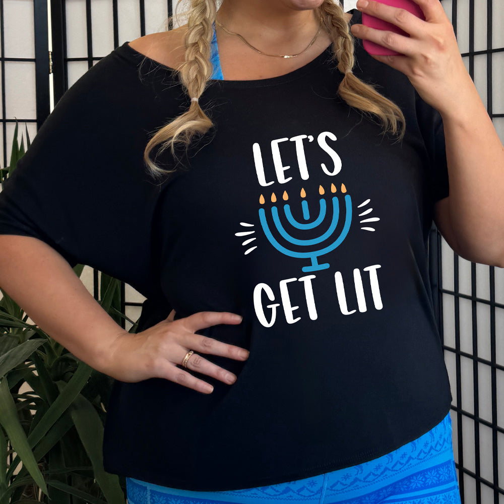 Let's Get Lit Menorah | Slouchy Tee