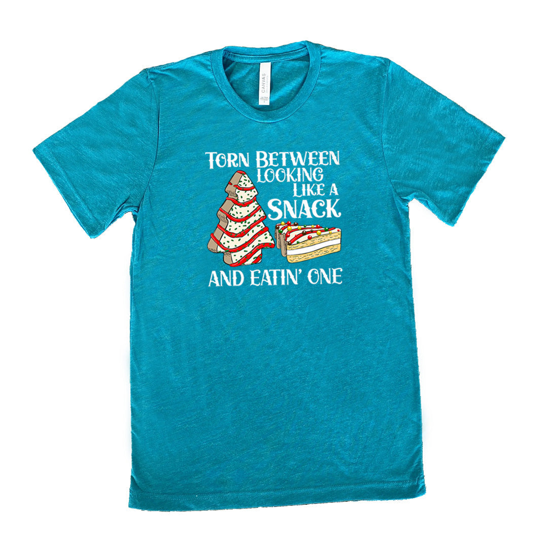Torn Between Looking Like A Snack And Eating One (With Tree Cakes) Shirt Unisex