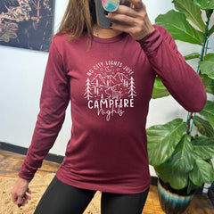 Long Sleeve Tee | No City Lights Just Campfire Nights