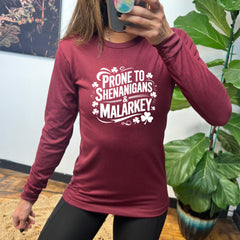 Long Sleeve Tee | Prone To Shenanigans & Malarkey