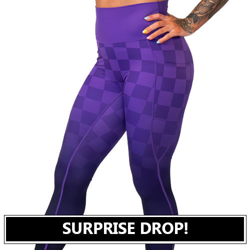 Purple Ombre Checkers Leggings