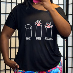 Rock Paper Scissors Cat Paws | Slouchy Tee