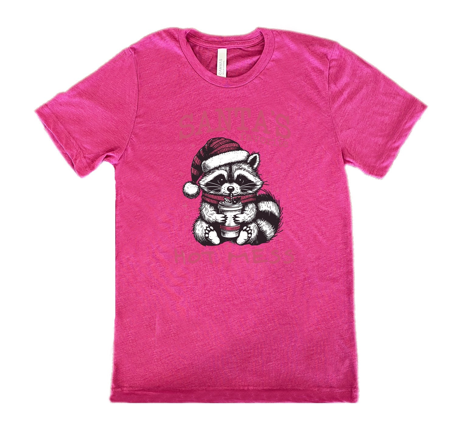 Santa's Favorite Hot Mess Raccoon Shirt Unisex