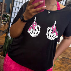 Skeleton Middle Finger Ribbons | Slouchy Tee
