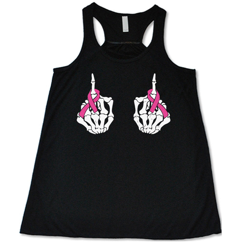 Skeleton Middle Finger Ribbons Shirt