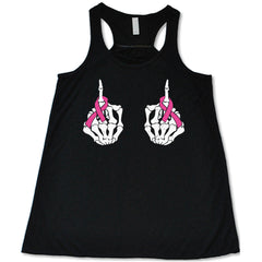 Skeleton Middle Finger Ribbons Shirt