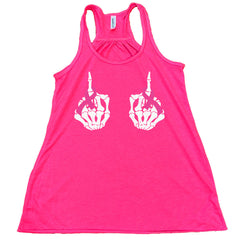 Skeleton Middle Finger Ribbons Shirt