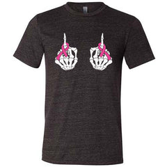 Skeleton Middle Finger Ribbons Shirt Unisex
