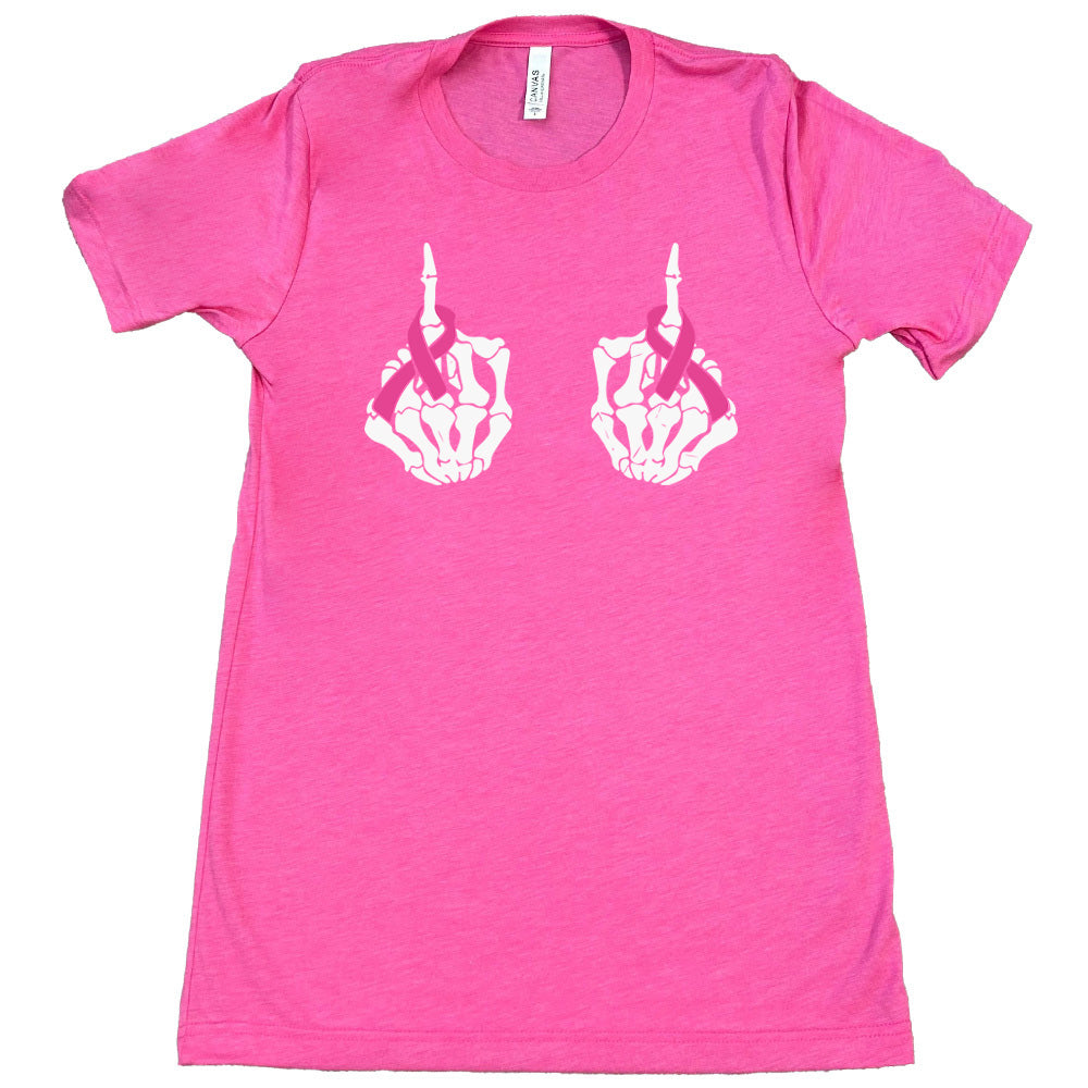 Skeleton Middle Finger Ribbons Shirt Unisex