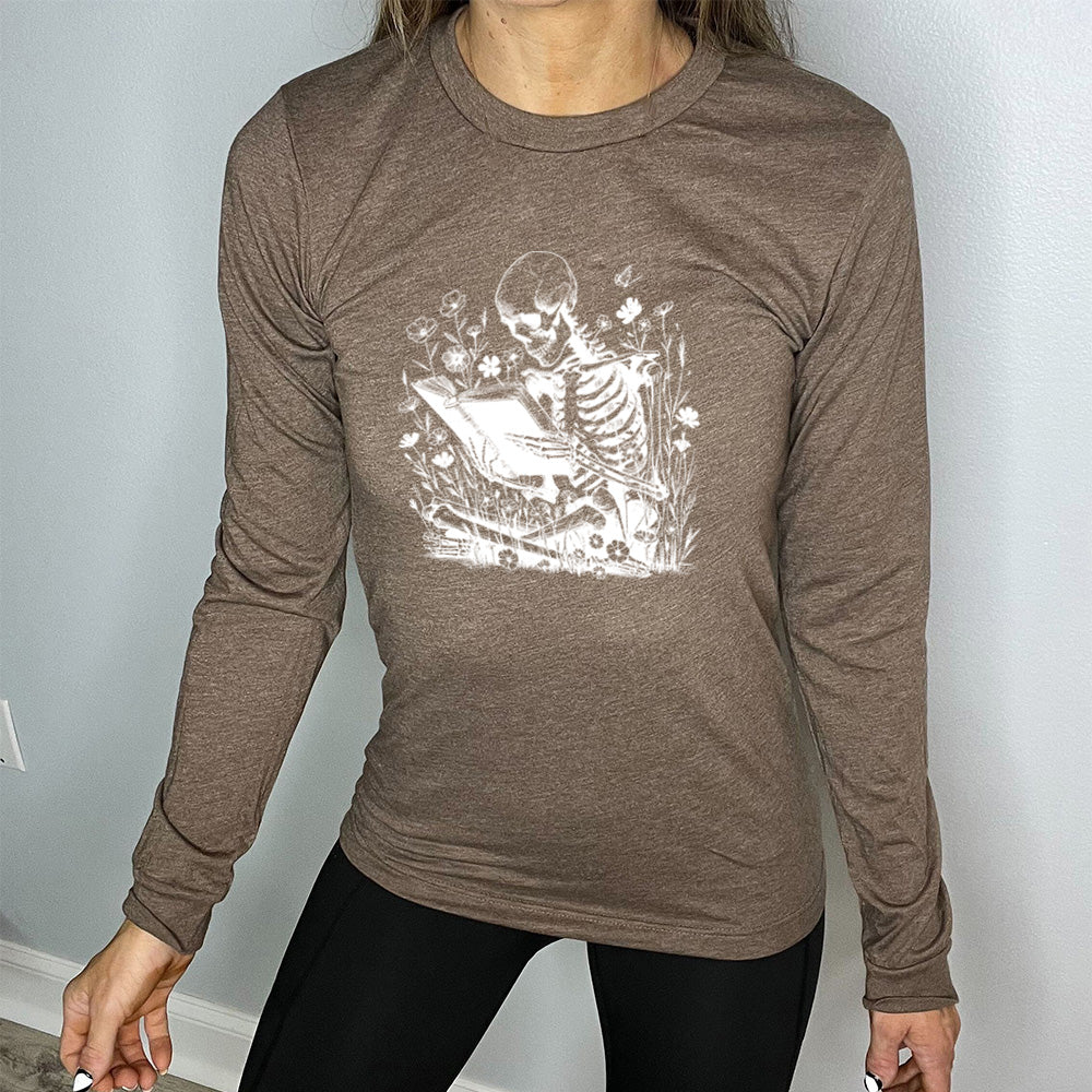 Long Sleeve Tee | Skeleton Reading