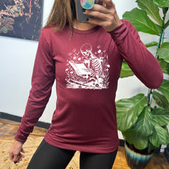 Long Sleeve Tee | Skeleton Reading