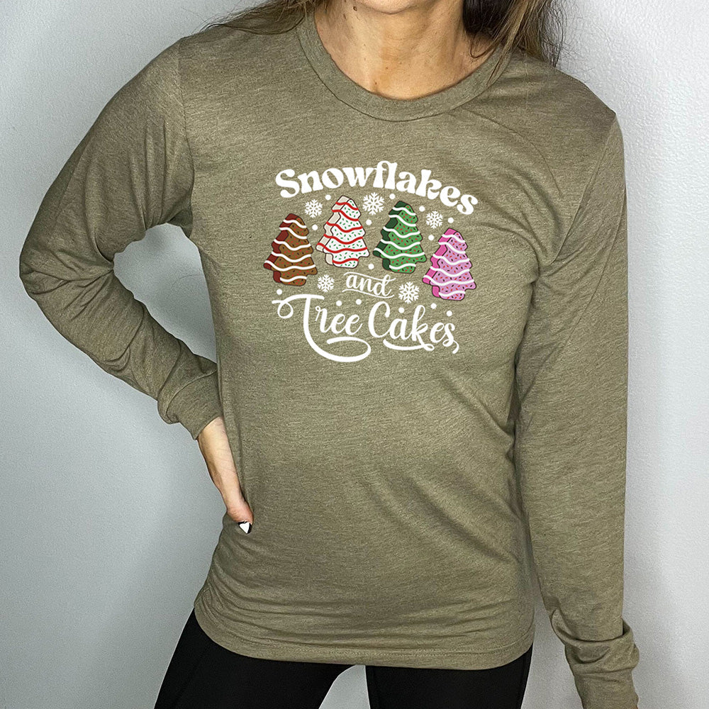 Long Sleeve Tee | Snowflakes & Tree Cakes