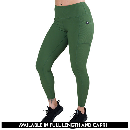 Ribbed Leggings | Hunter Green